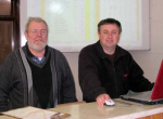 Donal Sheehan and Thomas Lennon in the office at Ardee